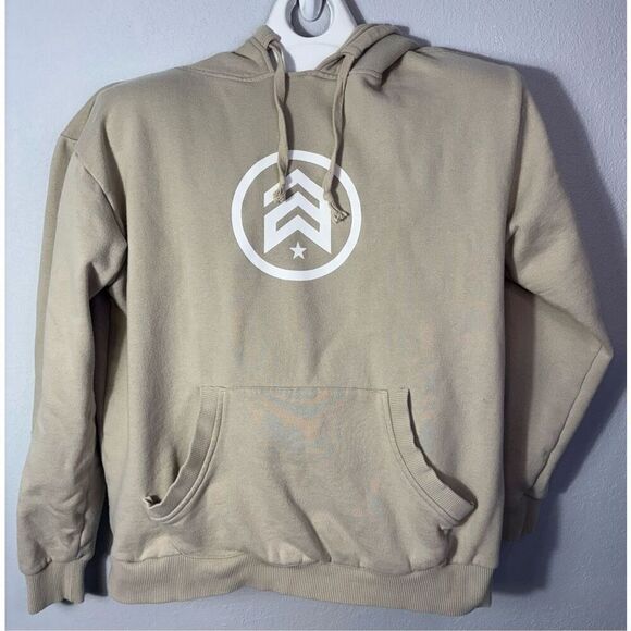 Analog Men's Tan Kangaroo Pocket Pullover Hoodie Size M Skater (Small Stain) - Picture 1 of 10